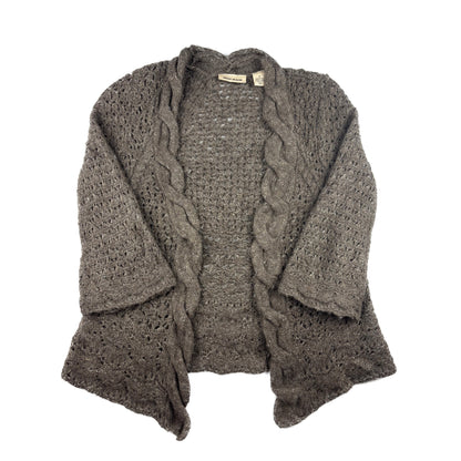 DKNY Jeans Vintage Lochstrick Cardigan Zopfmuster M braun
