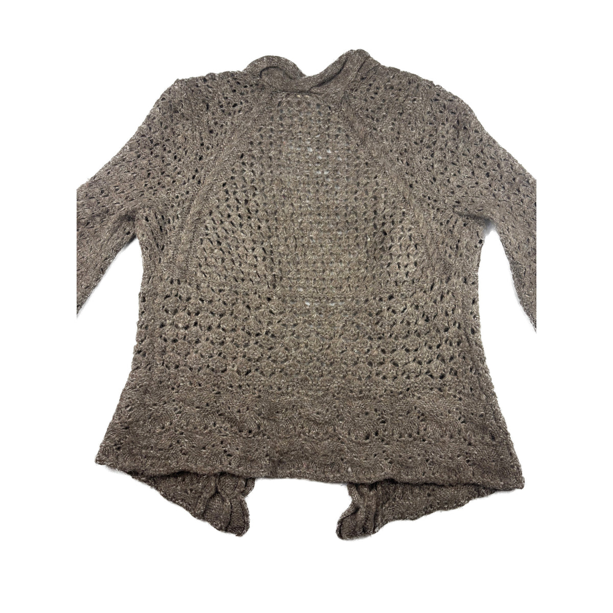 DKNY Jeans Vintage Lochstrick Cardigan Zopfmuster M braun