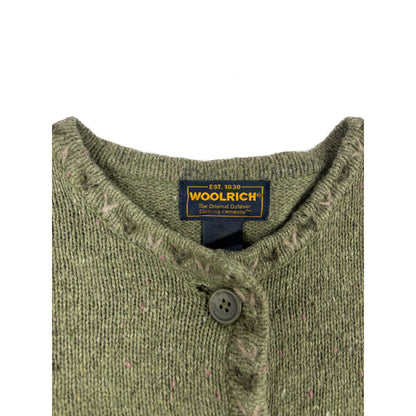 Woolrich Vintage Strickjacke meliert mit Taschen S Olivgrün