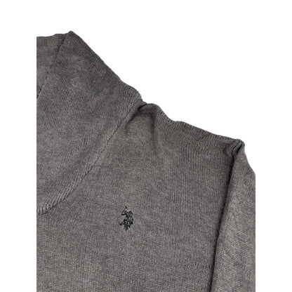U.S. Polo Assn. Schalkragen Vintage Strickpullover XXL grau