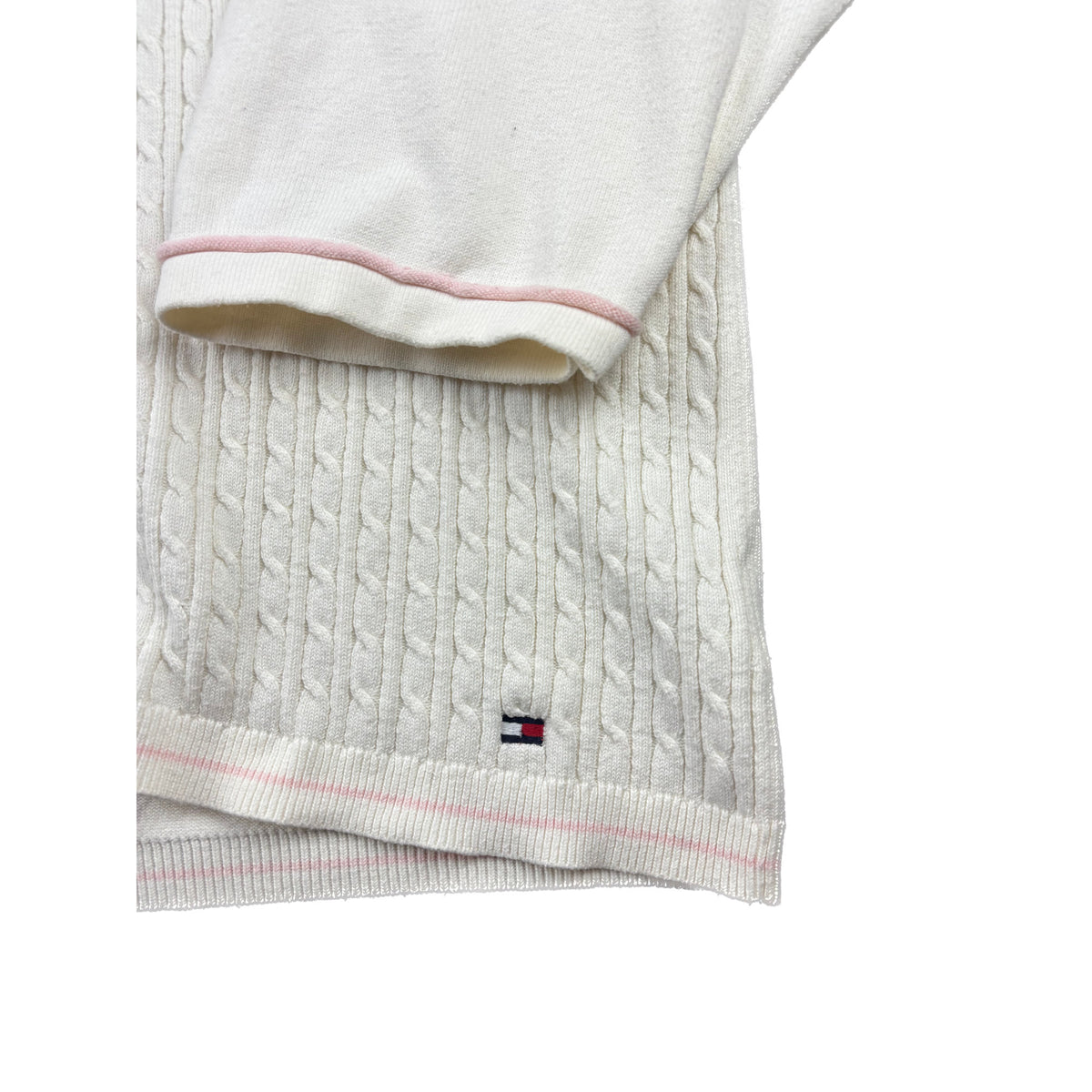 Tommy Hilfiger Vintage Zopfmuster Polopullover 3XL Creme