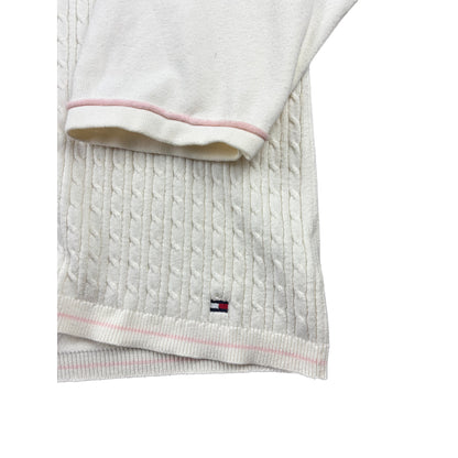 Tommy Hilfiger Vintage Zopfmuster Polopullover 3XL Creme