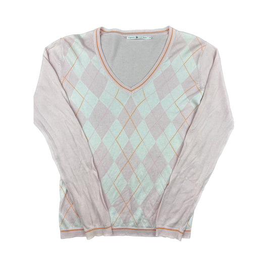 Tommy Hilfiger Argyle Rauten Strickpullover M Rosa