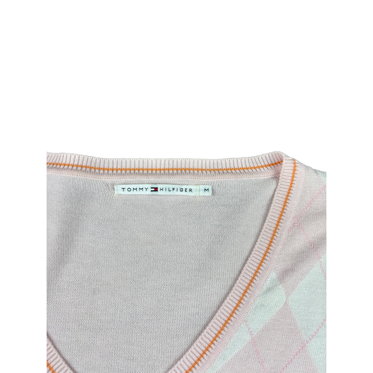Tommy Hilfiger Argyle Rauten Strickpullover M Rosa