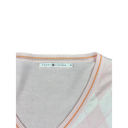 Tommy Hilfiger Argyle Rauten Strickpullover M Rosa