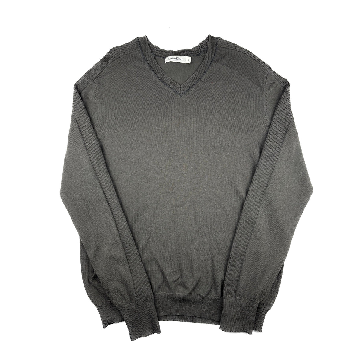 Calvin Klein Vintage V-Neck Strickpullover M grau