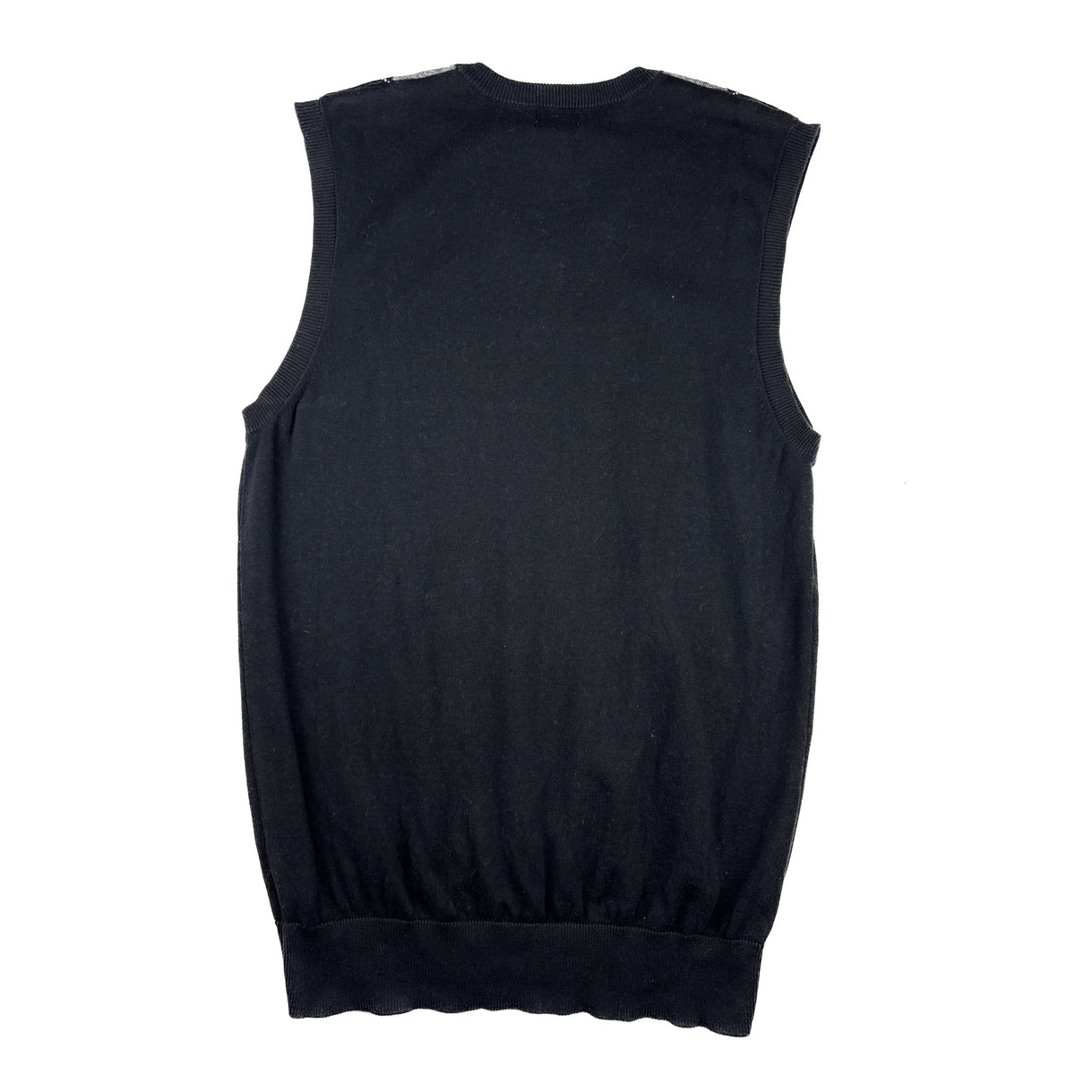 Old Navy Vintage Strickweste / Pullunder Rautenmuster M grau schwarz