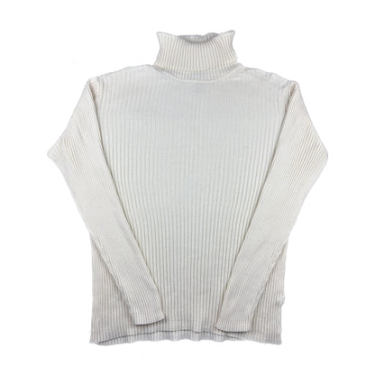 L.L. Bean Vintage Rollkragenpullover gerippt XL creme