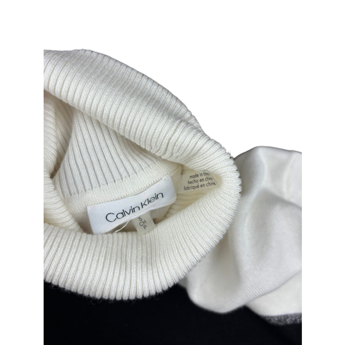 Calvin Klein Rollkragenpullover weiß schwarz S