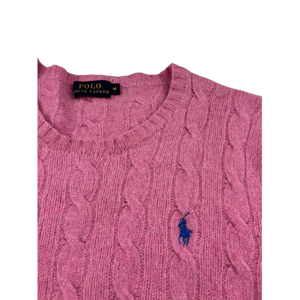 Polo Ralph Lauren Zopfstrickpullover Merinowolle Rosa M Cable Knit