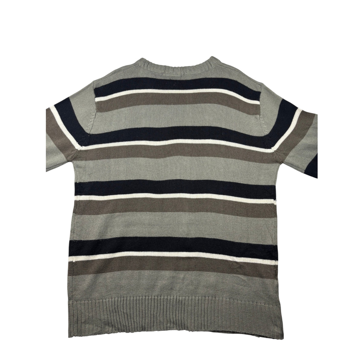 Lacoste Strickpullover grau gestreift Logo XL Vintage Pullover