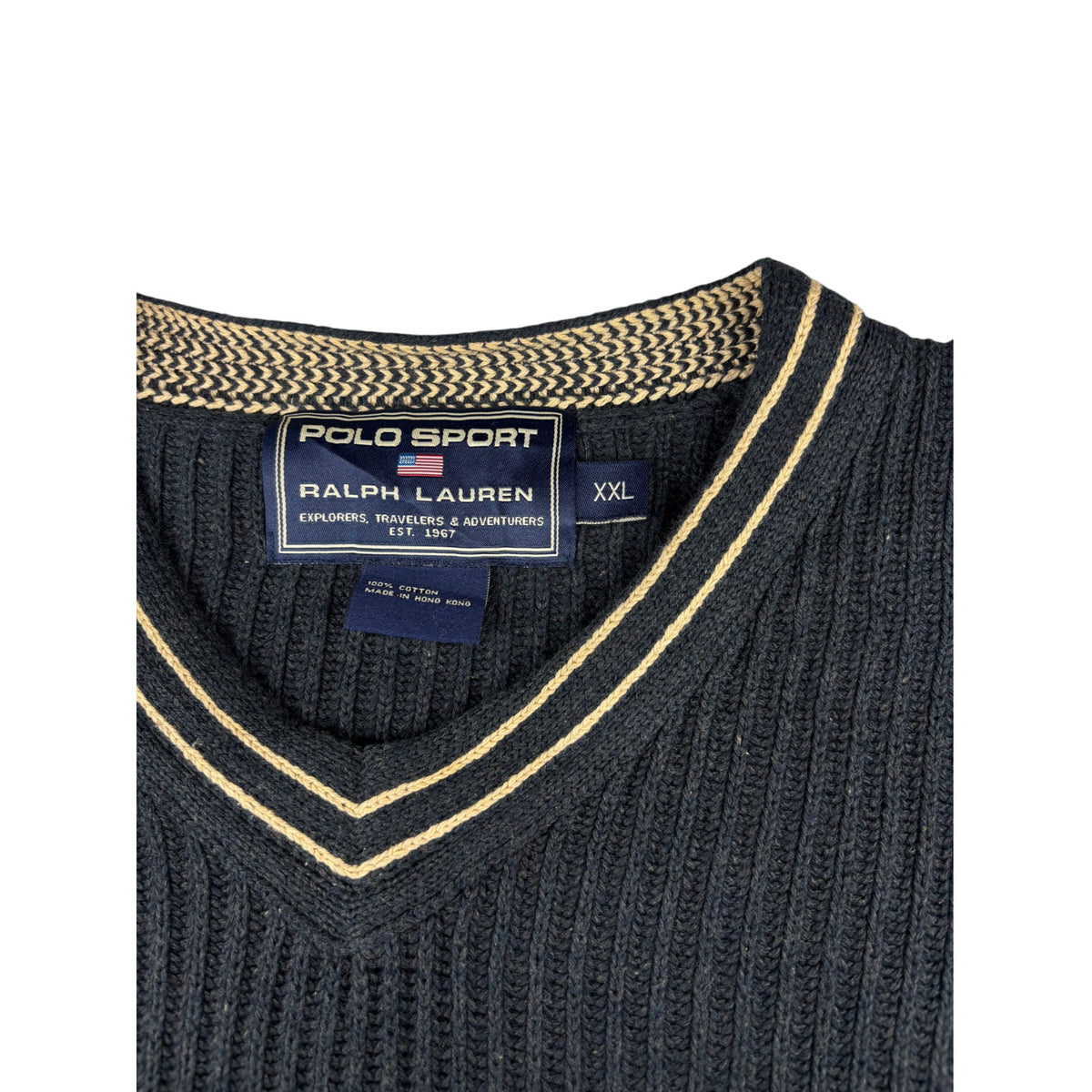 Polo Sport Ralph Lauren V-Neck Strickpullover Anthrazit XXL