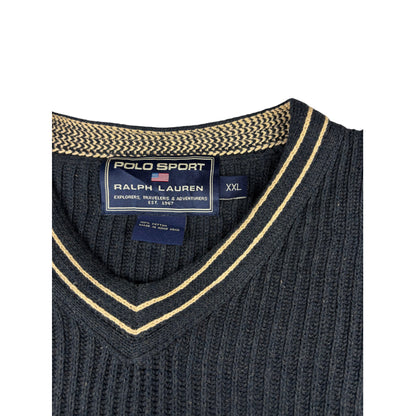 Polo Sport Ralph Lauren V-Neck Strickpullover Anthrazit XXL