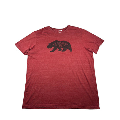 The North Face T-shirt Rot Braun Bären-Print XXL Graphic Tee