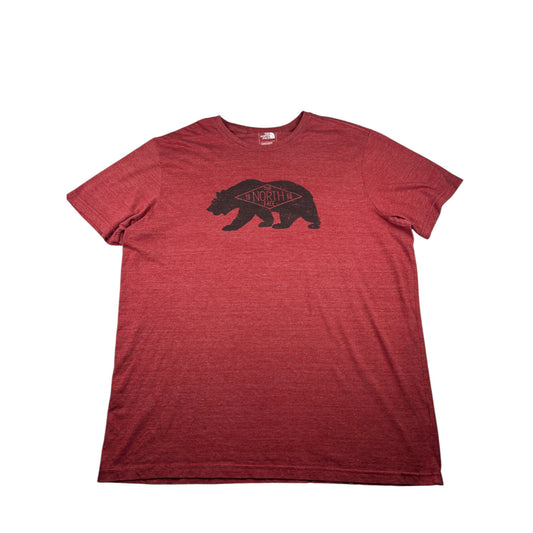 The North Face T-shirt Rot Braun Bären-Print XXL Graphic Tee