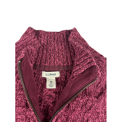 Vintage L.L. Bean Cable Knit Zip Jacke beere M