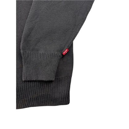 Vintage Levis V-Neck Strickpullover dunkelgrau rot L