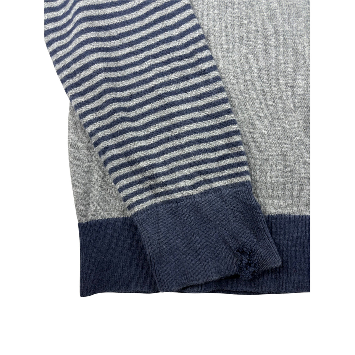 Vintage Nautica Strickpullover grau blau gestreift L