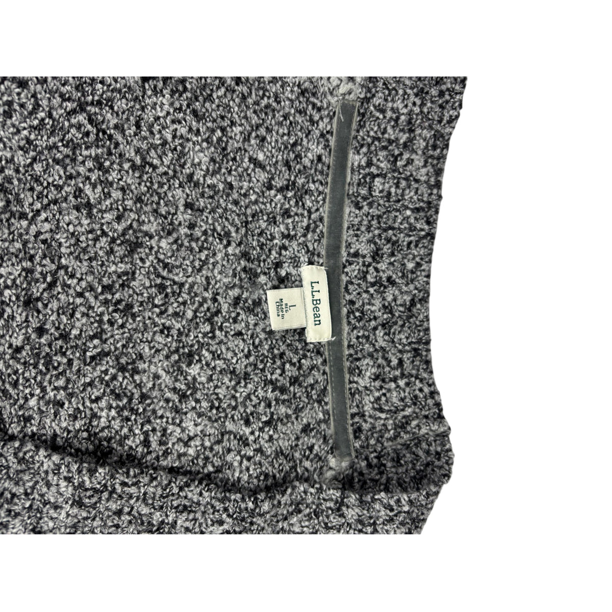 L.L. Bean Vintage Grobstrick Cardigan L grau offen Strickjacke