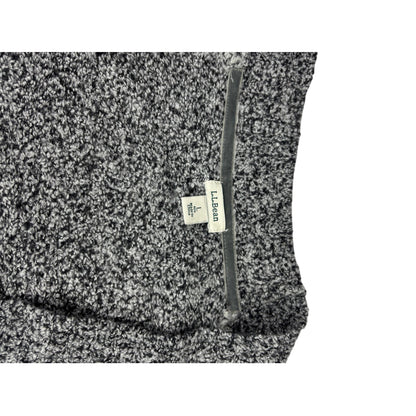 L.L. Bean Vintage Grobstrick Cardigan L grau offen Strickjacke
