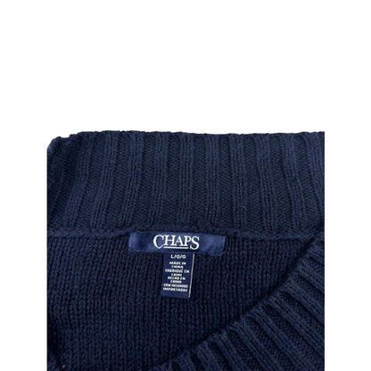 Chaps Vintage Zopfmuster Pullover dunkelblau L Strickpullover Cable Knit