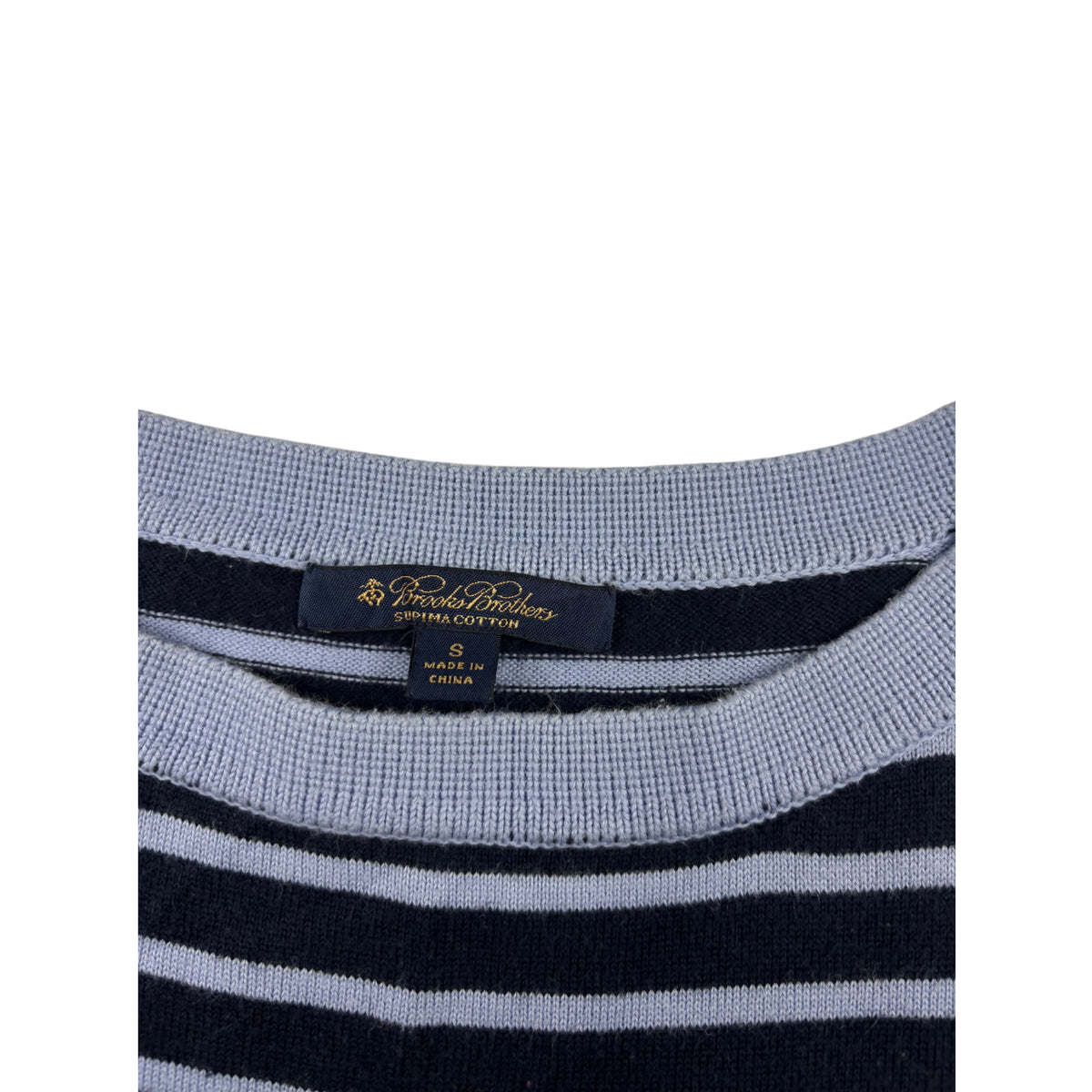 Brooks & Brothers Vintage Strickkleid blau gestreift S Longpullover Taschen