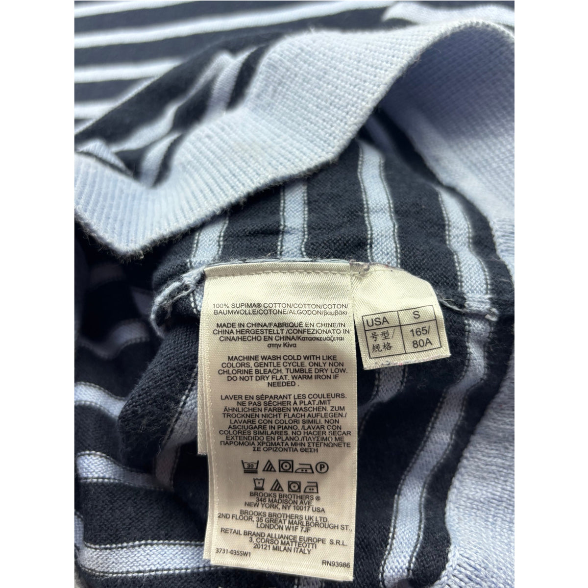 Brooks & Brothers Vintage Strickkleid blau gestreift S Longpullover Taschen