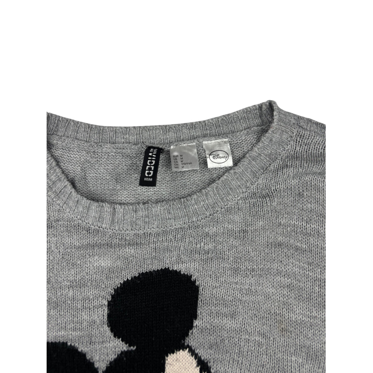 Disney Vintage MickeyMouse Pullover grau M Divided Comic Strickpullover