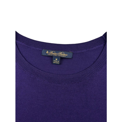 Brooks & Brothers Stricktop lila M Merino Ärmellos Feinripp Top