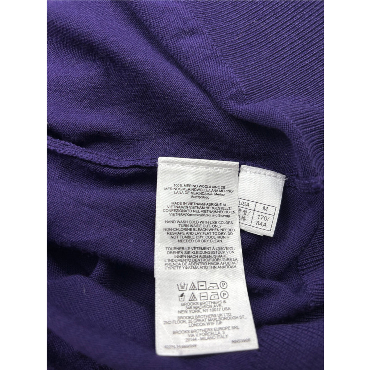 Brooks & Brothers Stricktop lila M Merino Ärmellos Feinripp Top