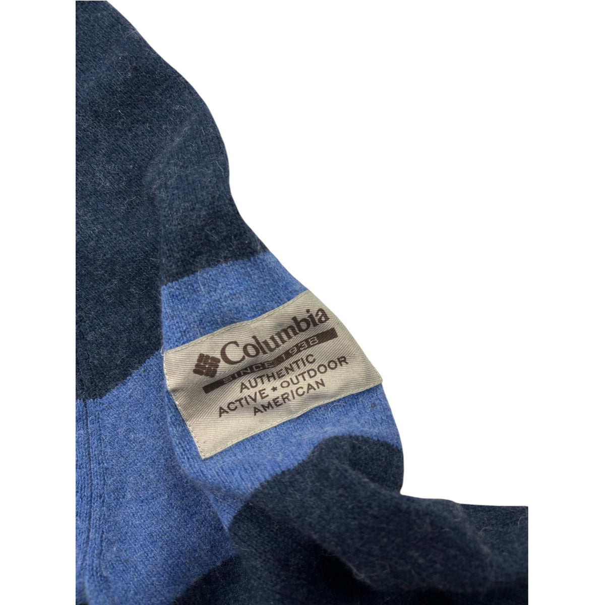 Columbia Vintage Strickpullover blau gestreift XXL