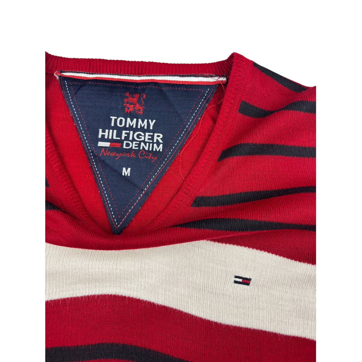 Tommy Hilfiger Denim V-Neck Pullover M rot