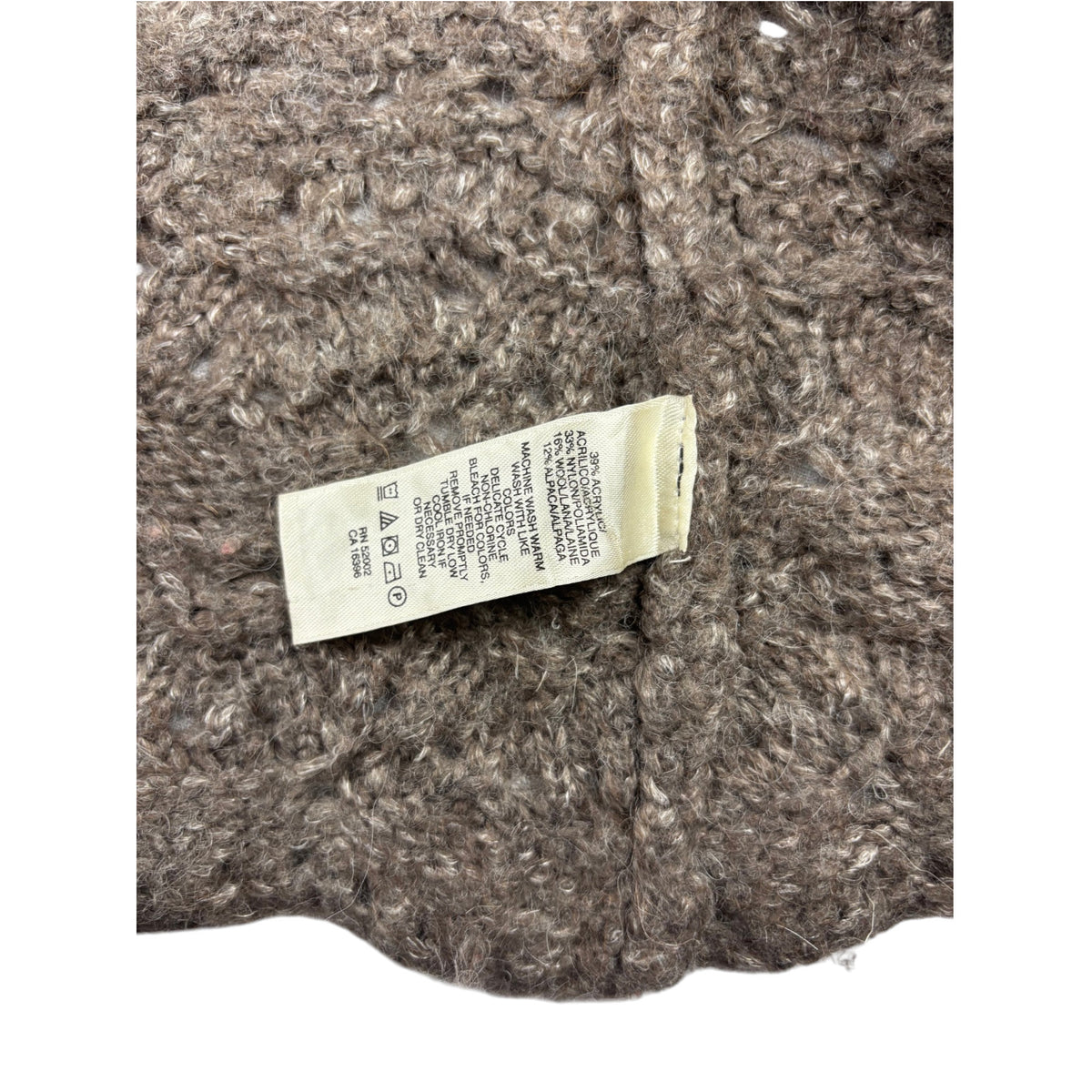 DKNY Jeans Vintage Lochstrick Cardigan Zopfmuster M braun
