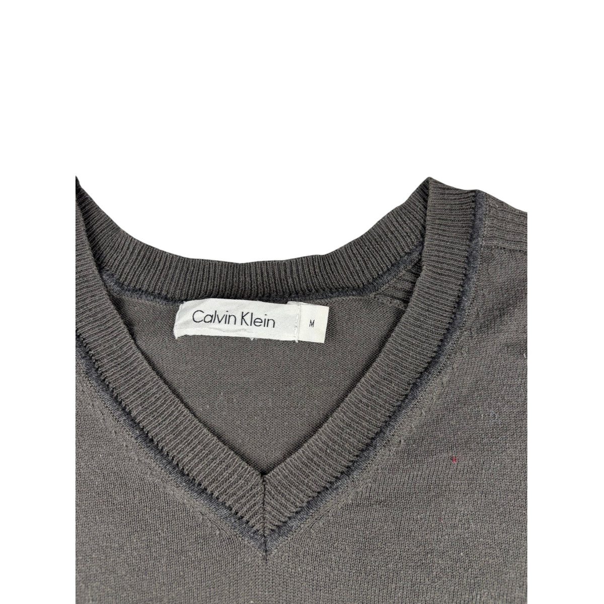 Calvin Klein Vintage V-Neck Strickpullover M grau